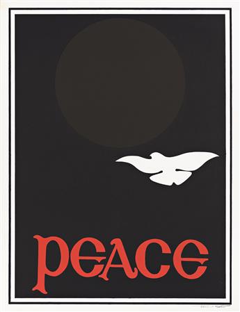 THOMAS W. BENTON (1930-2007).  PEACE. Group of 3 posters. 1968-1969. Each approximately 26x20 inches, 66x50¾ cm.